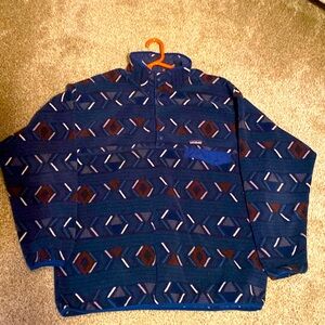 PATAGONIA Synchilla Snap T Aztec Tribal Jacket Lifecycle Glass Fleece XL